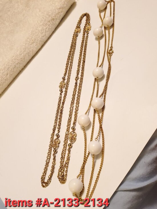 from GGNJTREASURES Jewelry - 2 Double Length Necklaces, items # A-2133-2134, 94 grams.